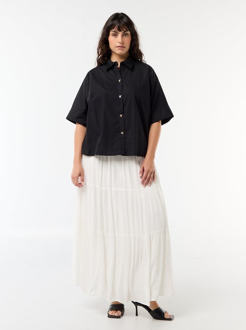Chemise satinée avec boutons étoile de mer - Kiabi