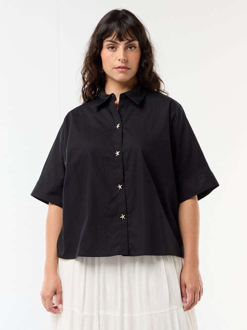 Chemise satinée avec boutons étoile de mer - Kiabi