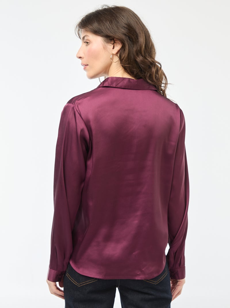 Chemise satinée 'JDY' Bordeaux - Kiabi