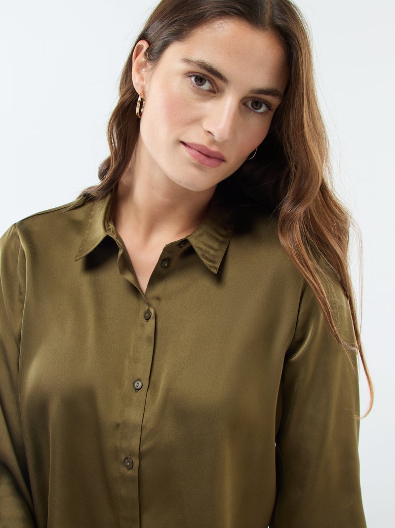 Chemise satinée 'JDY' Kaki - Kiabi