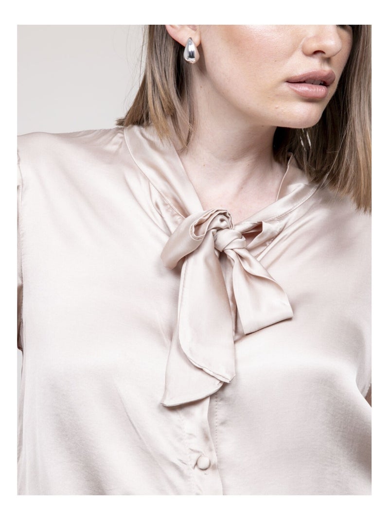 Chemise satinée ODINA Beige - Kiabi