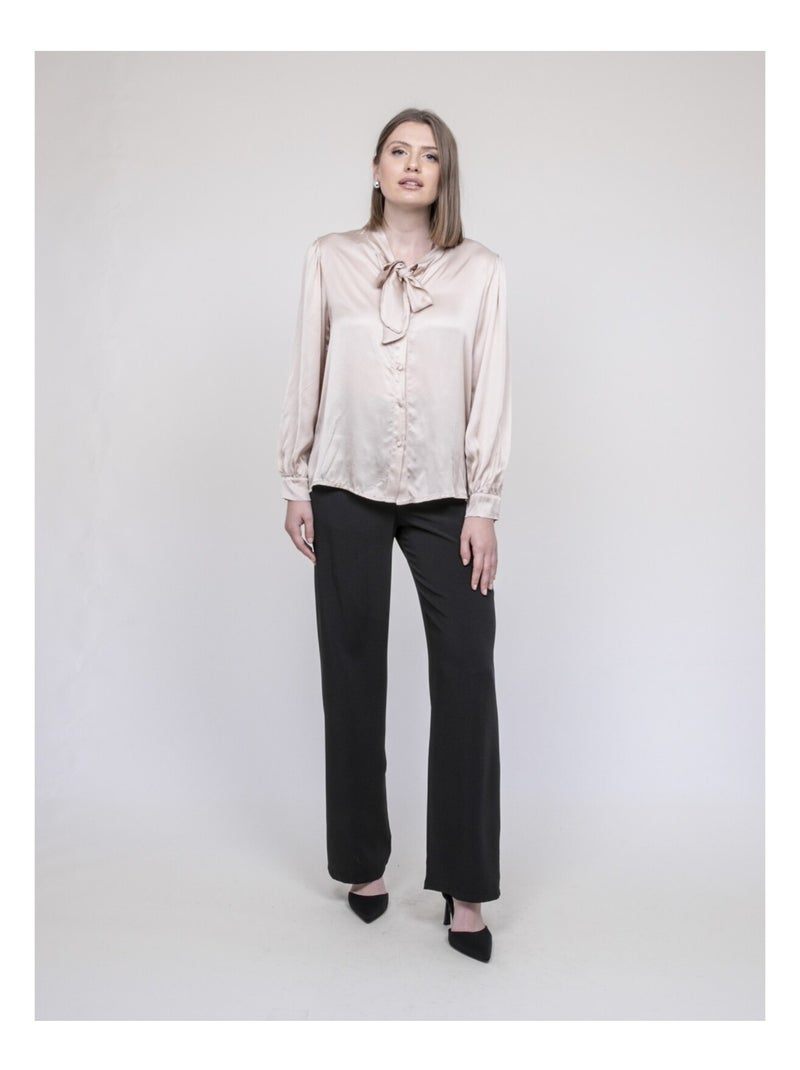 Chemise satinée ODINA Beige - Kiabi