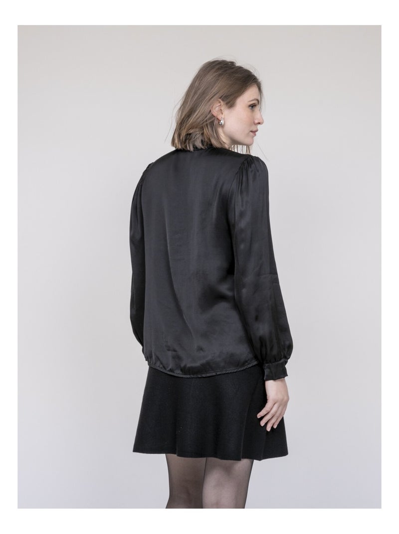 Chemise satinée ODINA Noir - Kiabi