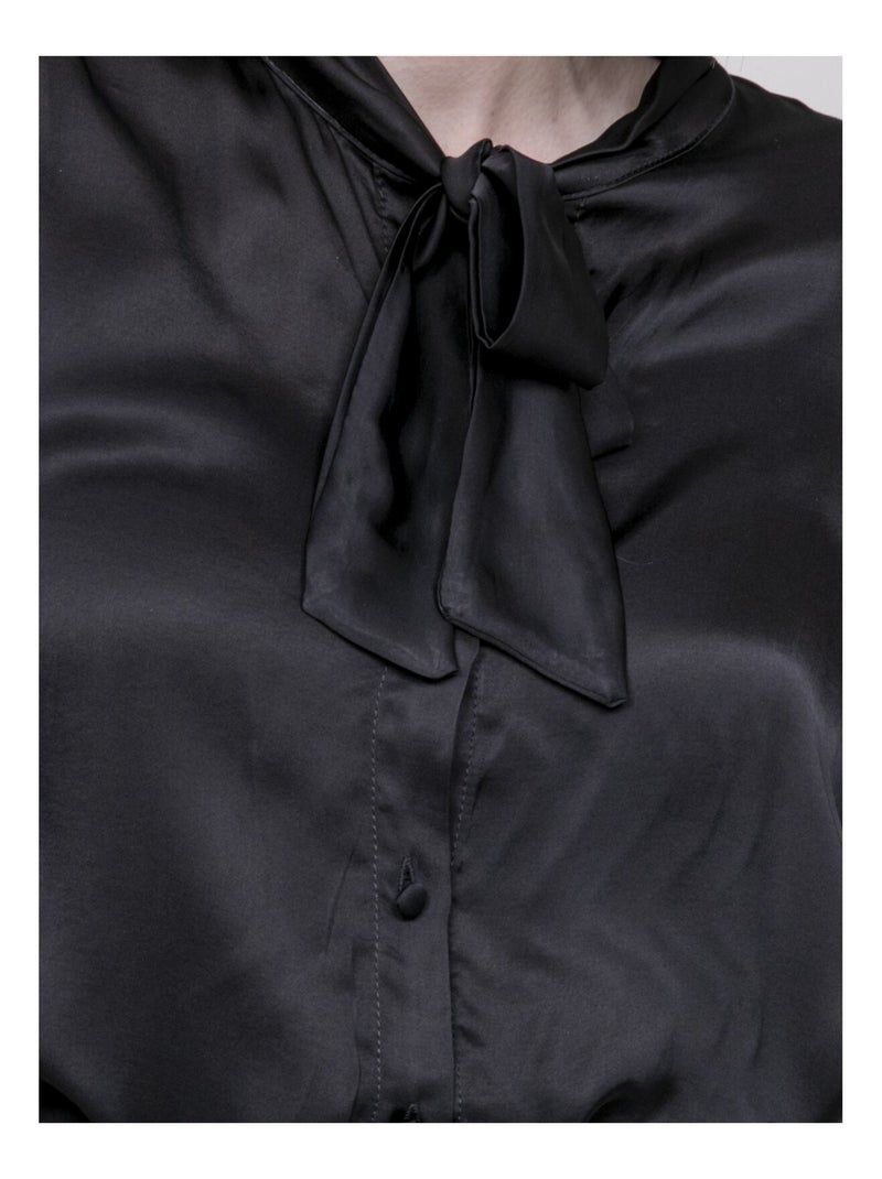Chemise satinée ODINA Noir - Kiabi