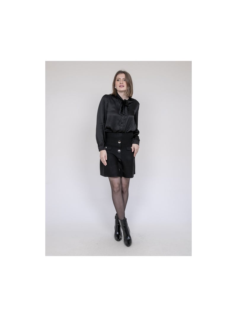 Chemise satinée ODINA Noir - Kiabi