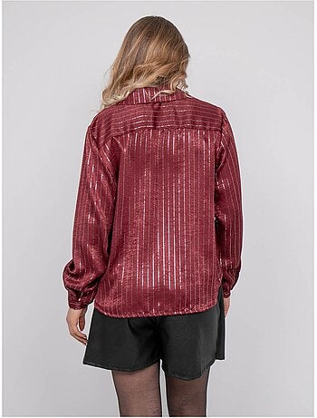 Chemise satinée rayures métallisées orona