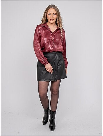 Chemise satinée rayures métallisées orona