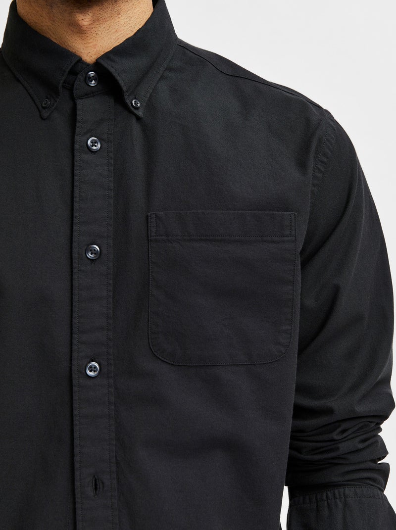 Chemise Selected Rick-ox Manches Longues Flex Noir - Kiabi