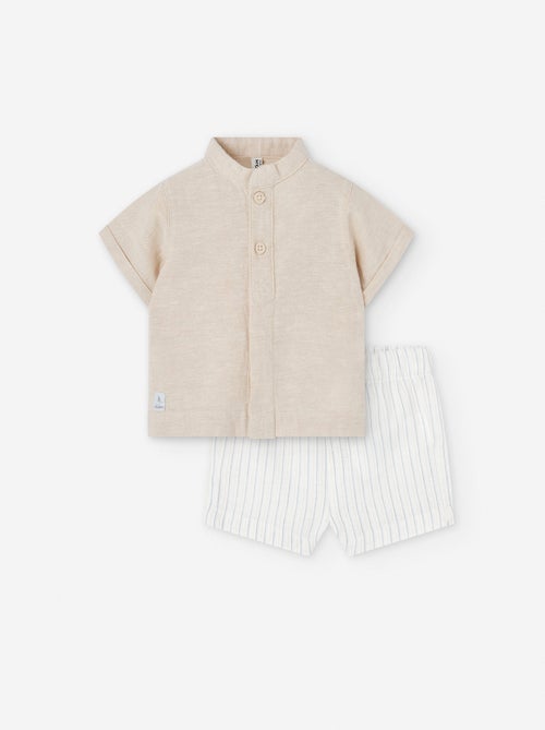 Chemise + Short à Rayures - Kiabi