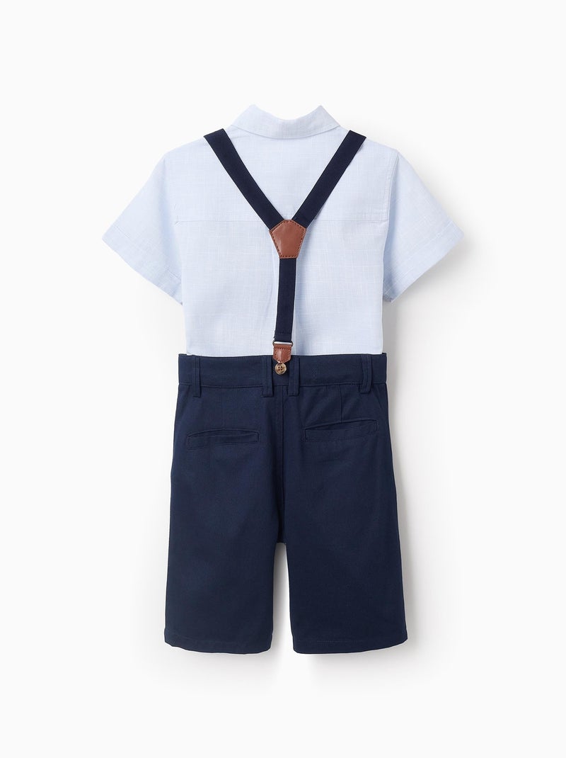 Chemise + Short + Bretelles Bleu clair - Kiabi