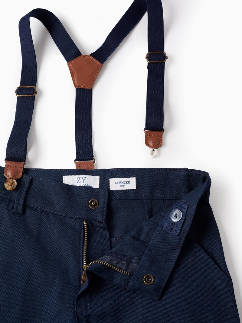 Chemise + Short + Bretelles Bleu clair - Kiabi