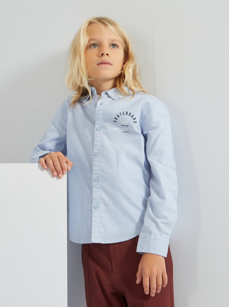 Chemise 'Skatebord' en coton Bleu - Kiabi