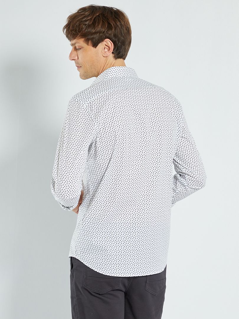 Chemise slim à motifs Blanc 'motifs' - Kiabi