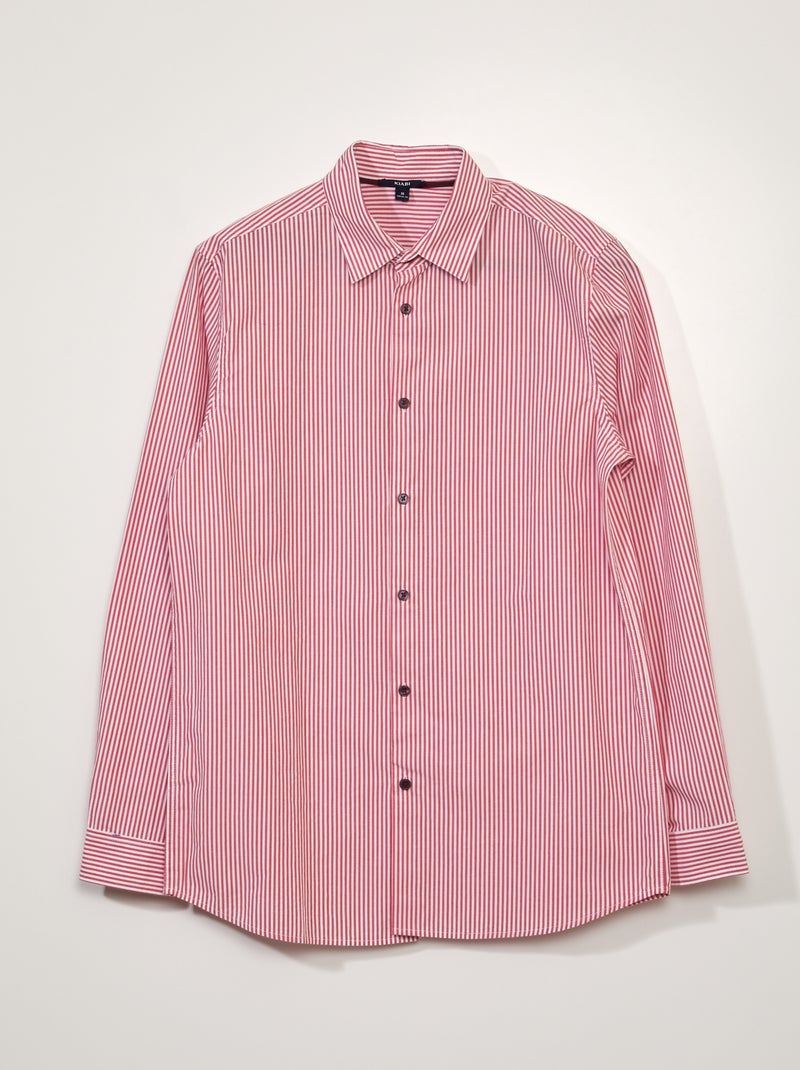 Chemise slim à rayures Rouge rayé - Kiabi