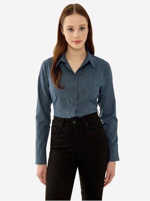Chemise slim boutonnée à carreaux hiccup - Kiabi Chemise slim boutonnée à carreaux hiccup - Kiabi
