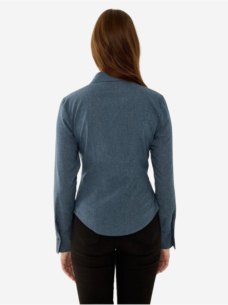 Chemise slim boutonnée à carreaux hiccup Bleu - Kiabi