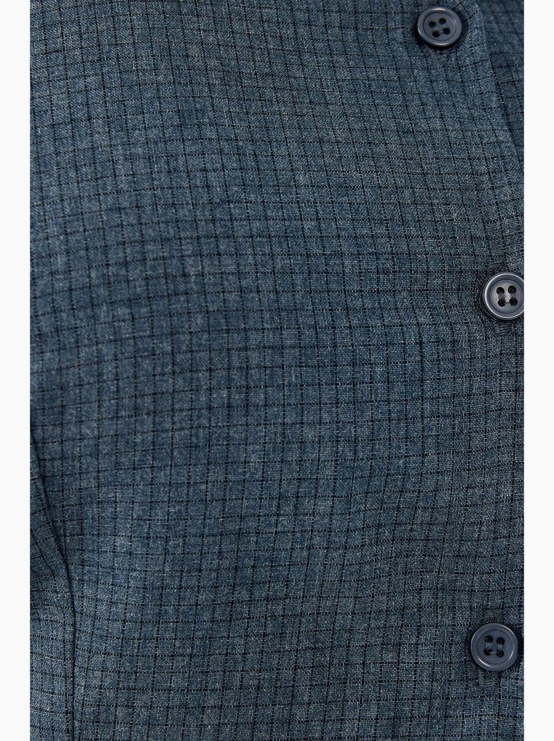 Chemise slim boutonnée à carreaux hiccup Bleu - Kiabi