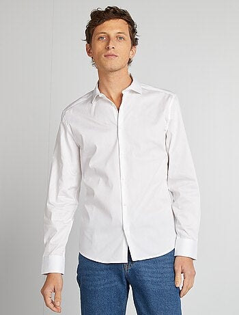 Chemise slim col italien