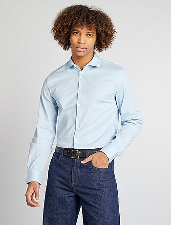 Chemise slim col italien