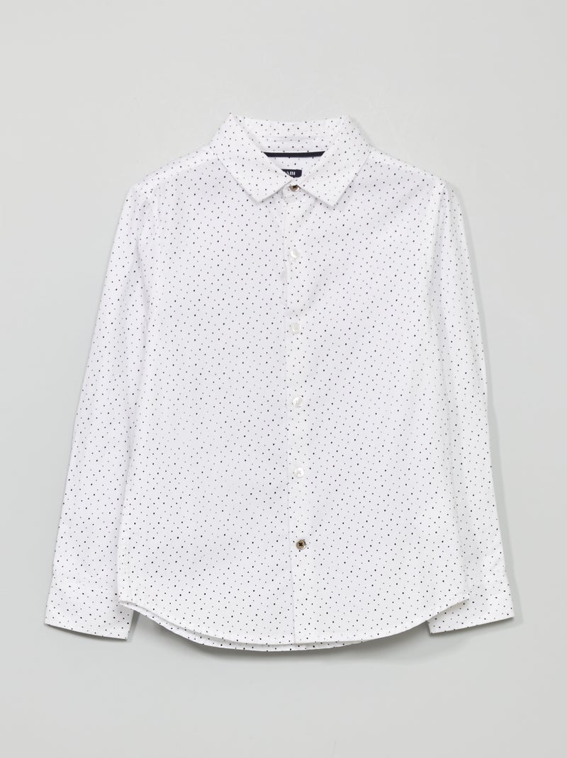 Chemise slim fit avec imprimé Blanc - Kiabi