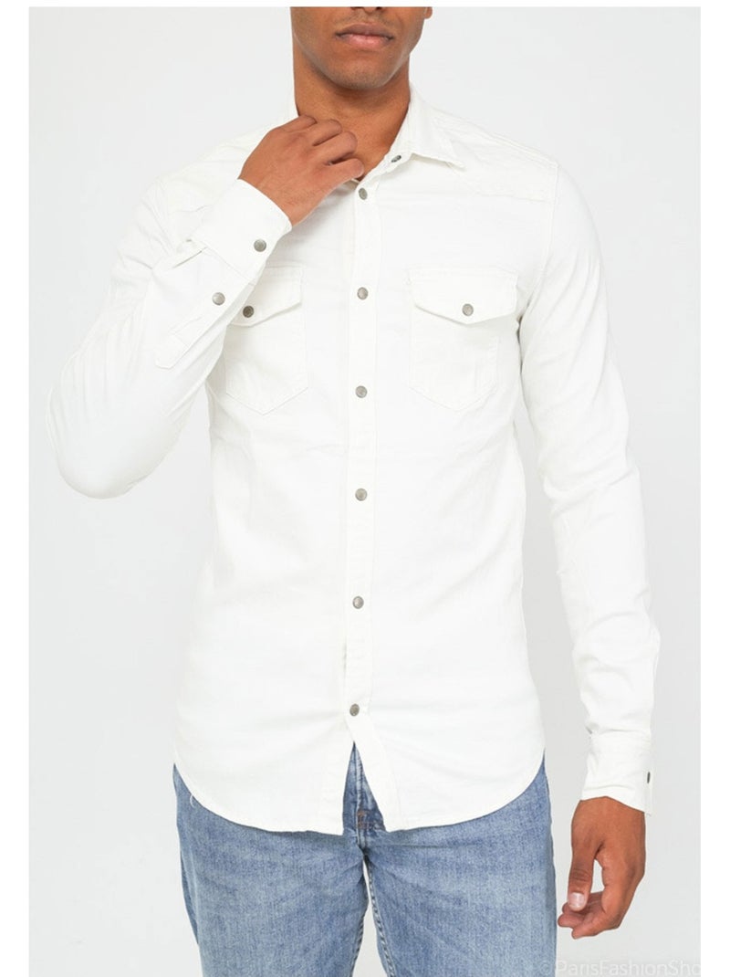 Chemise Slim Fit Kebello Blanc - Kiabi