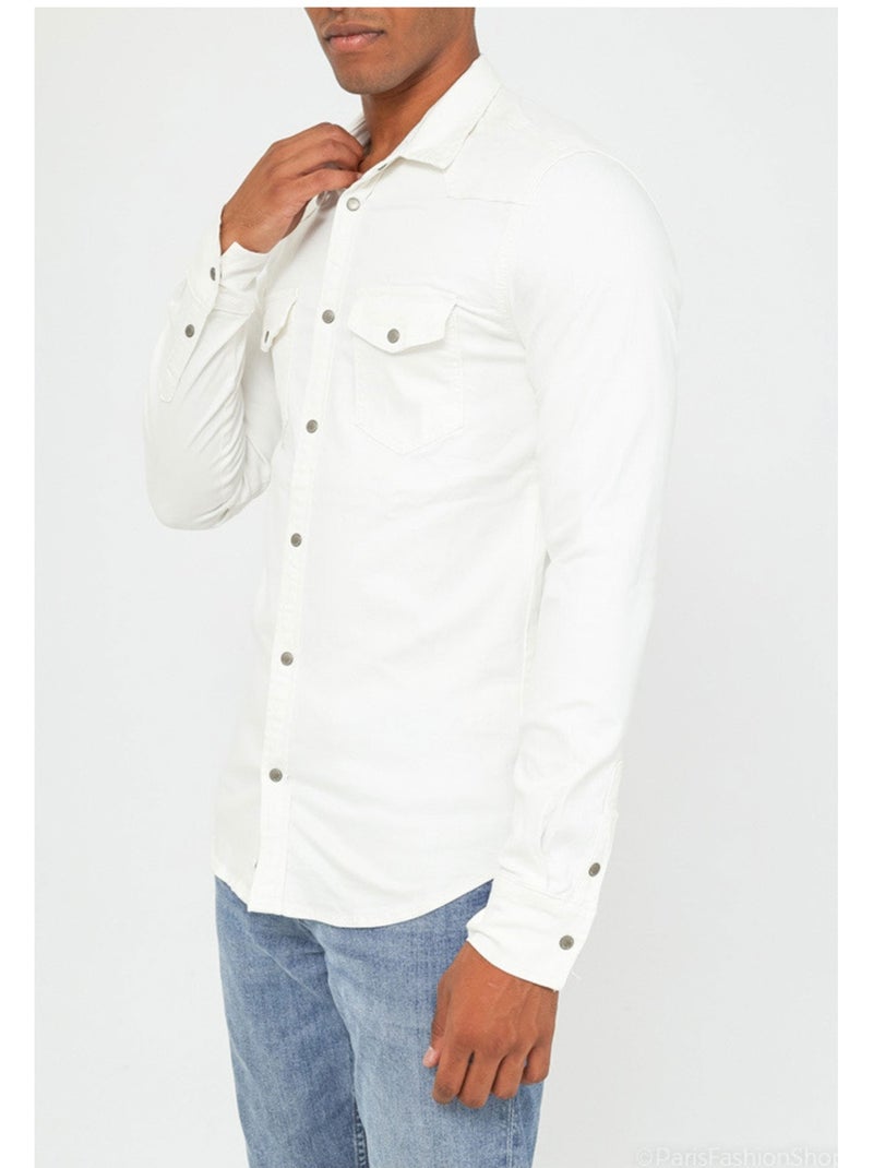 Chemise Slim Fit Kebello Blanc - Kiabi