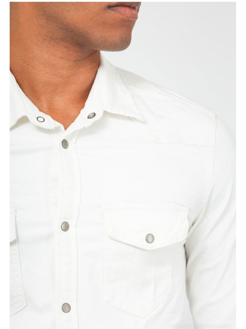 Chemise Slim Fit Kebello Blanc - Kiabi
