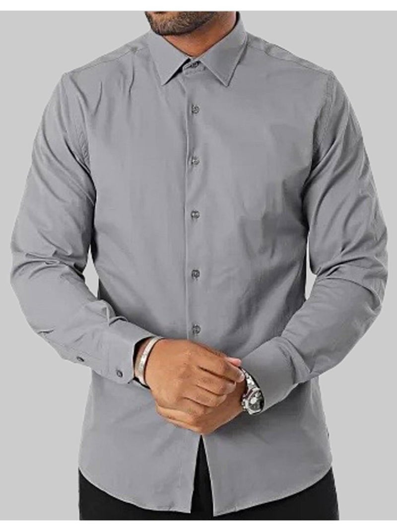 Chemise Slim Fit Kebello Gris - Kiabi