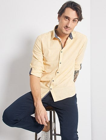 Chemise slim lin et coton