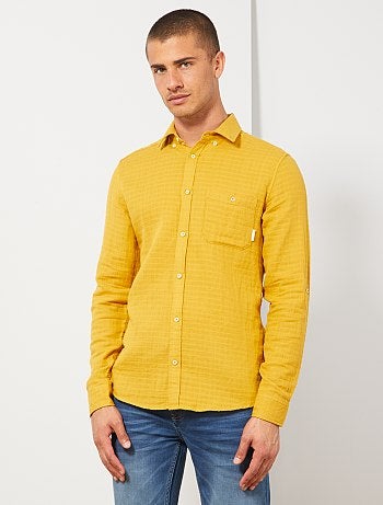 Chemise slim texturée