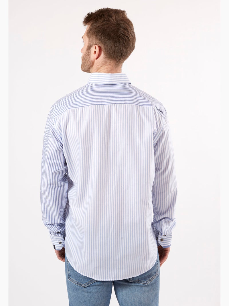 CHEMISE STRIPES GAME Bleu Blanc - Kiabi