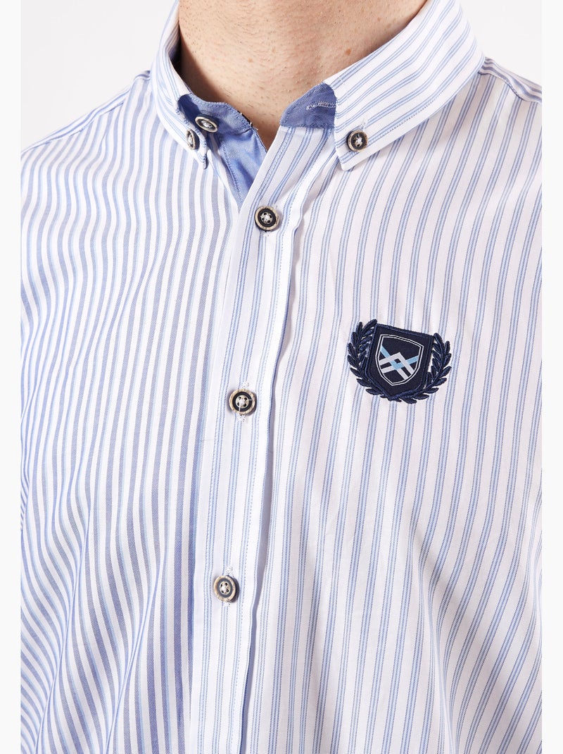 CHEMISE STRIPES GAME Bleu Blanc - Kiabi