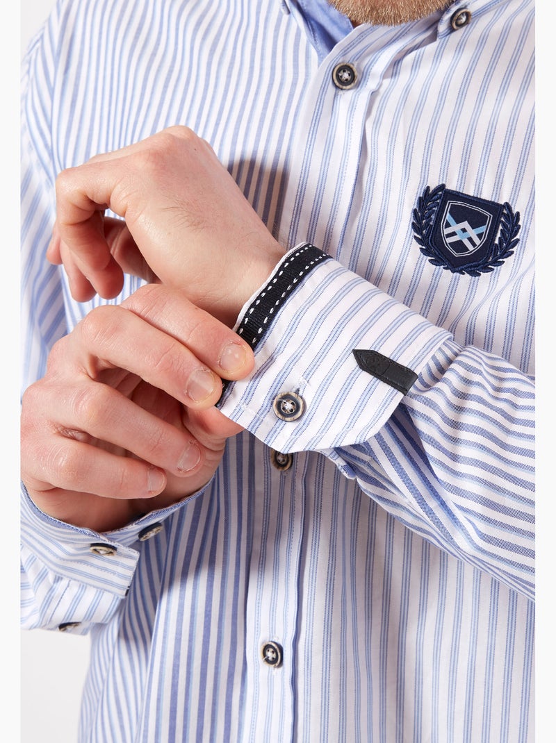 CHEMISE STRIPES GAME Bleu Blanc - Kiabi