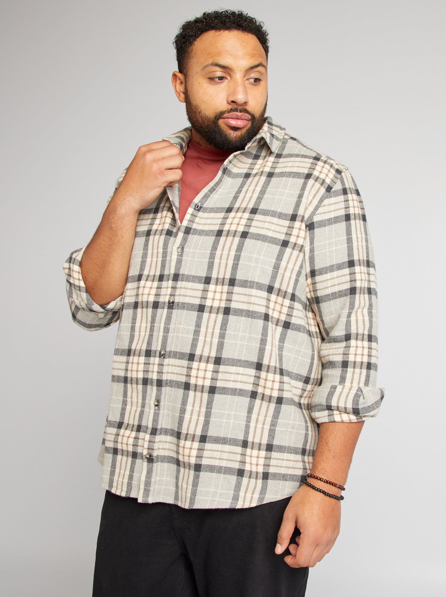Chemise De Travail Homme à Carreaux - Coupe Ample, Manches Longues - Style Bûcheron Vintage - Pour Fête De La Bière, Loisirs - 7