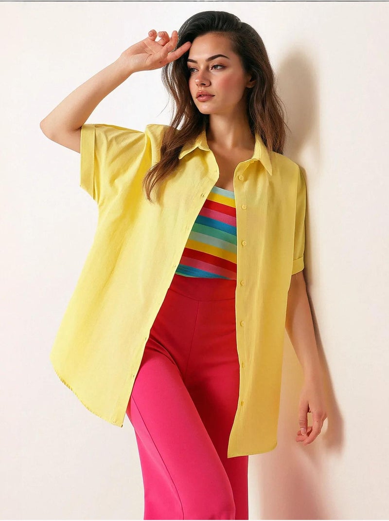Chemise surdimensionnée à manches courtes bdart Jaune citron - Kiabi