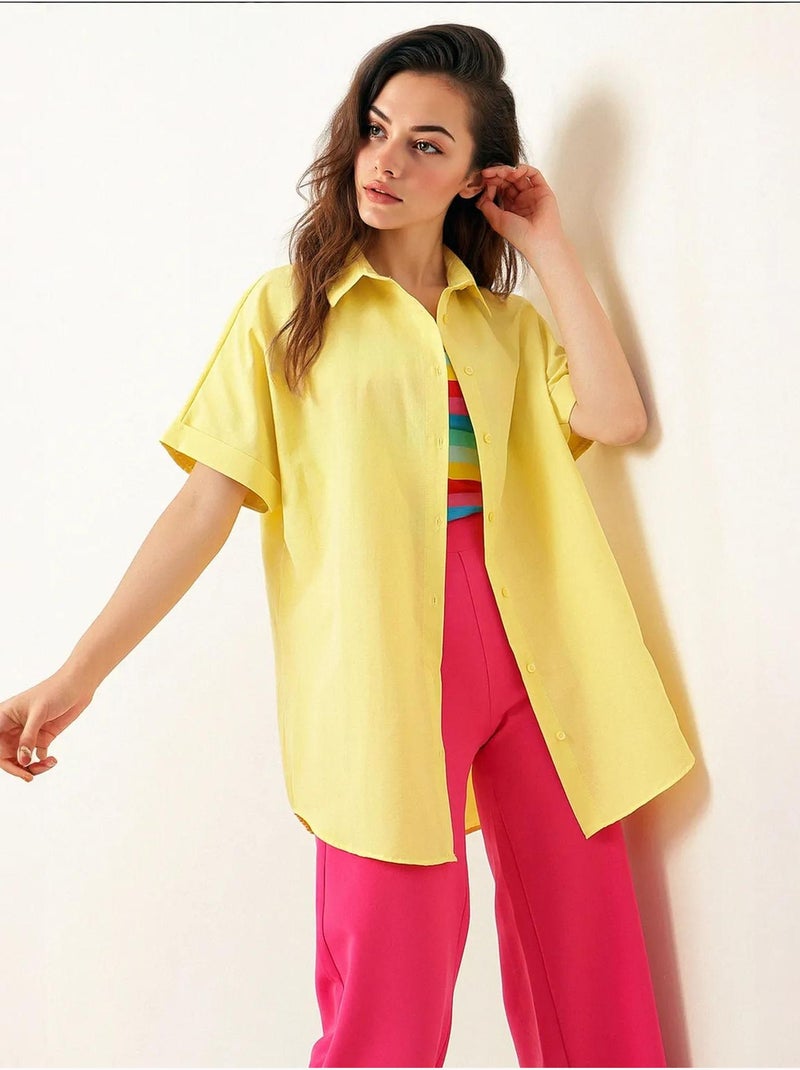 Chemise surdimensionnée à manches courtes bdart Jaune citron - Kiabi