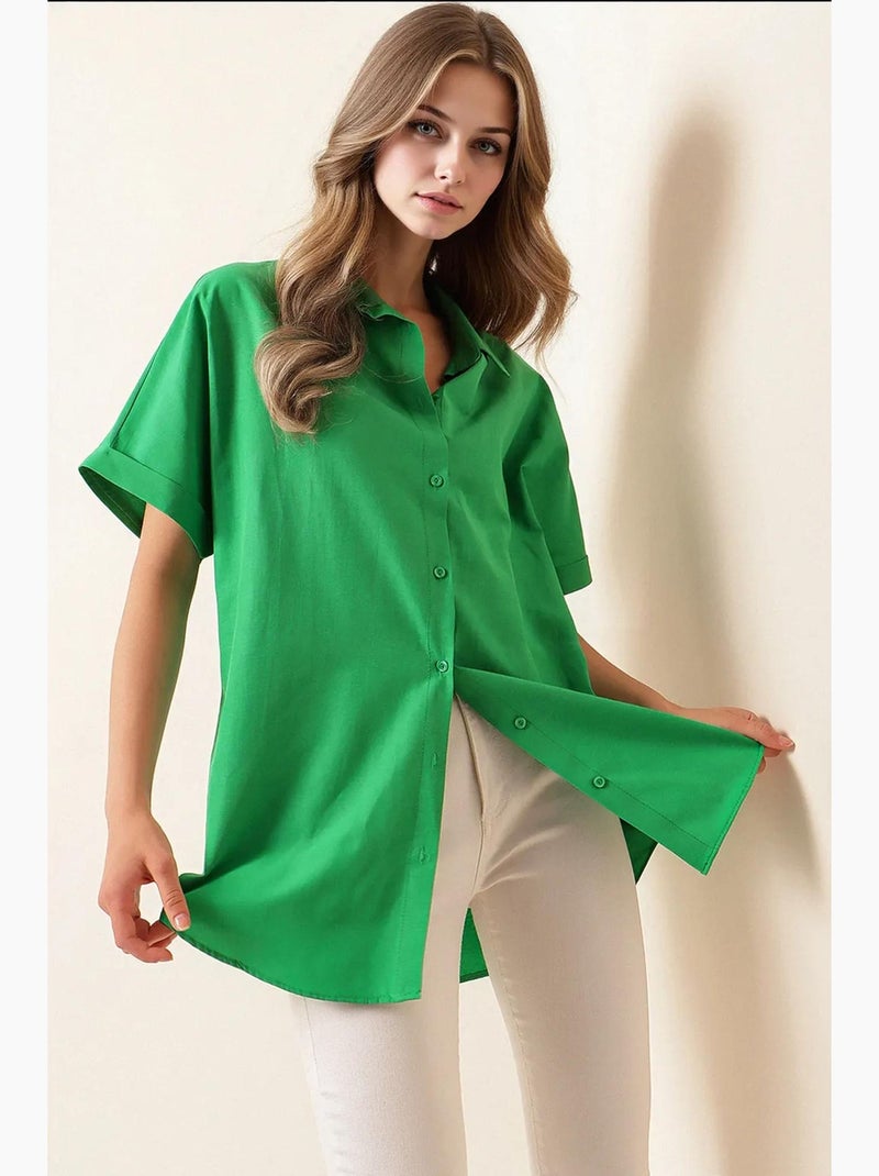 Chemise surdimensionnée à manches courtes bdart Vert - Kiabi