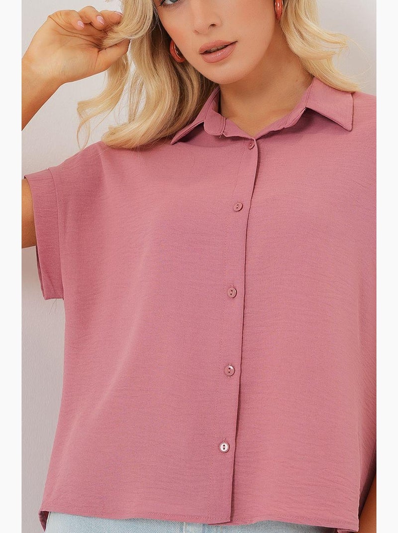 Chemise surdimensionnée à manches courtes bdart Vieux rose - Kiabi