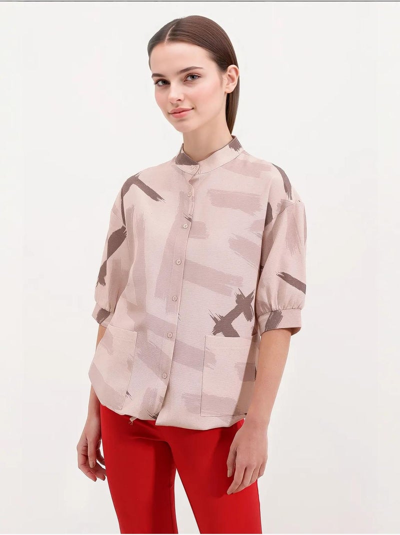 Chemise surdimensionnée à motifs bdart Beige argile - Kiabi