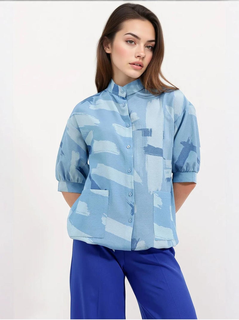 Chemise surdimensionnée à motifs bdart Bleu clair - Kiabi