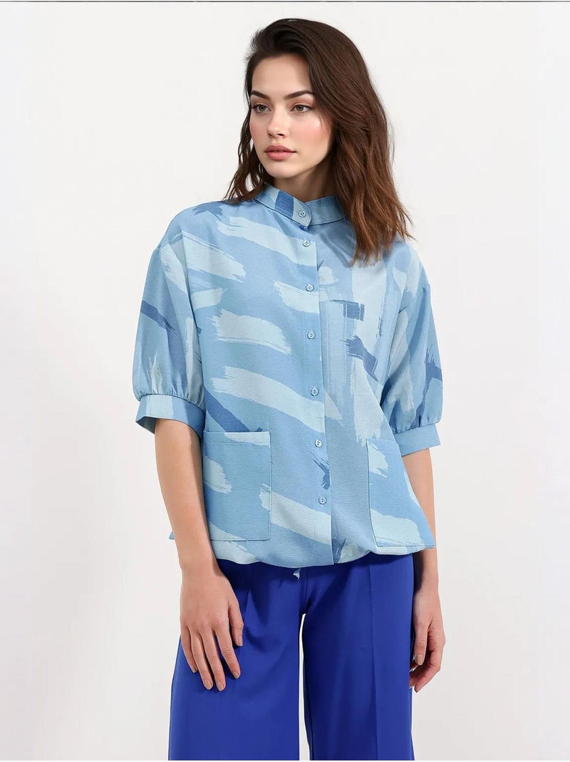 Chemise surdimensionnée à motifs bdart Bleu clair - Kiabi