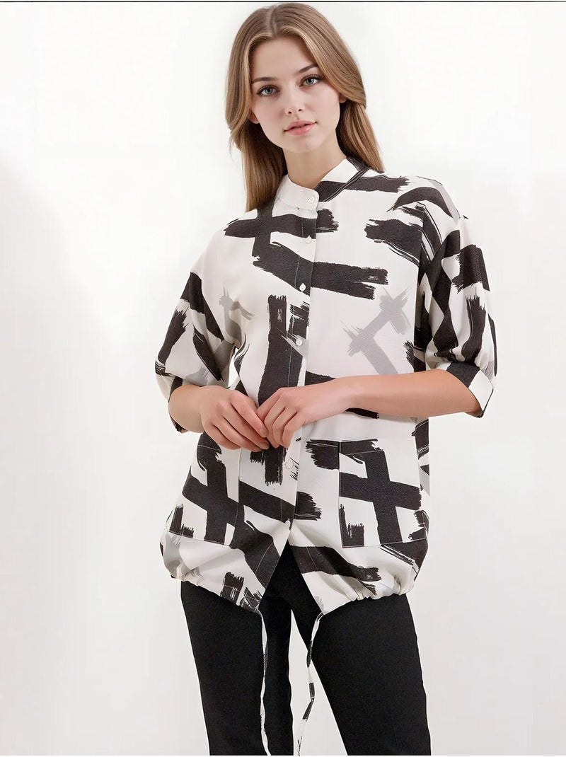 Chemise surdimensionnée à motifs bdart Noir - Kiabi