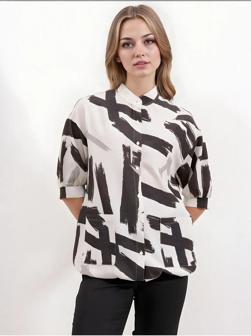 Chemise surdimensionnée à motifs bdart Noir - Kiabi