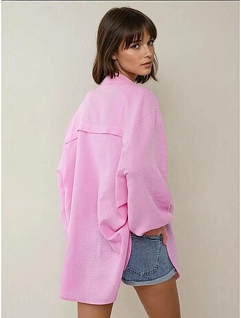Chemise surdimensionnée en lin doux texturé