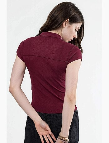 Chemise texturée à manches courtes avec boutons busem