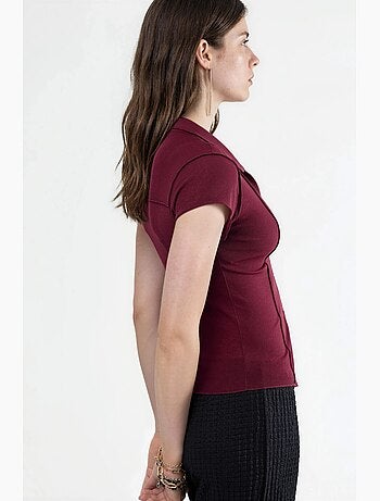 Chemise texturée à manches courtes avec boutons busem
