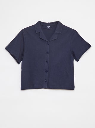 Chemise texturée à manches courtes