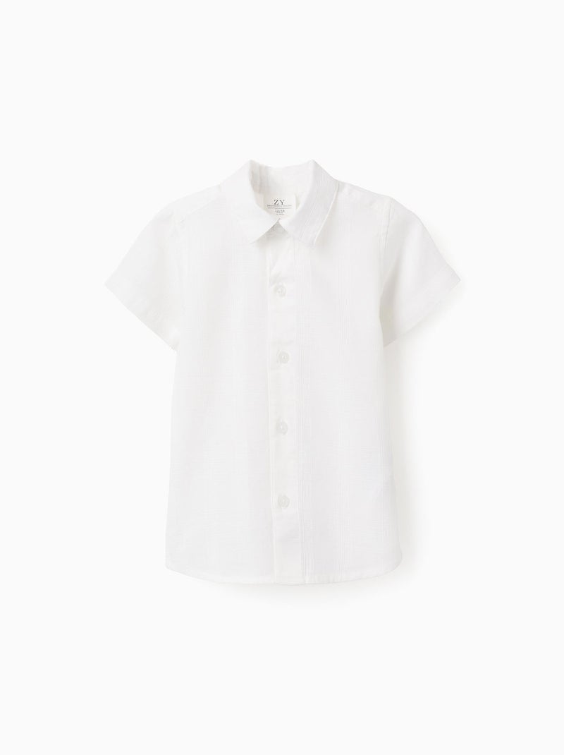Chemise Texturée à Manches Courtes Brothers & Sisters Blanc - Kiabi