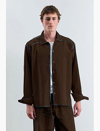Chemise texturée à manches longues boutonnée giesto