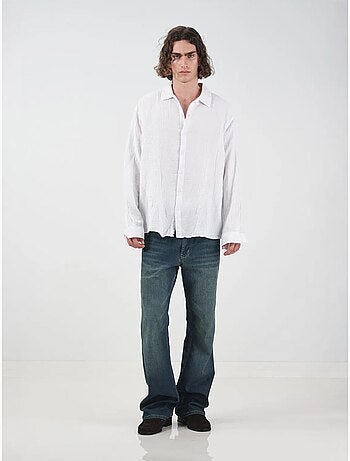 Chemise texturée à manches longues coupe décontractée giesto